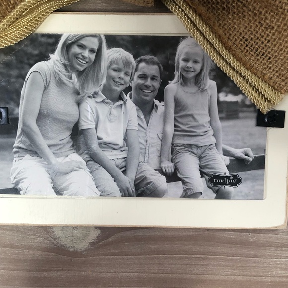 Mud Pie Wood Burlap Bow Rustic Picture Frame - Picture 4 of 8